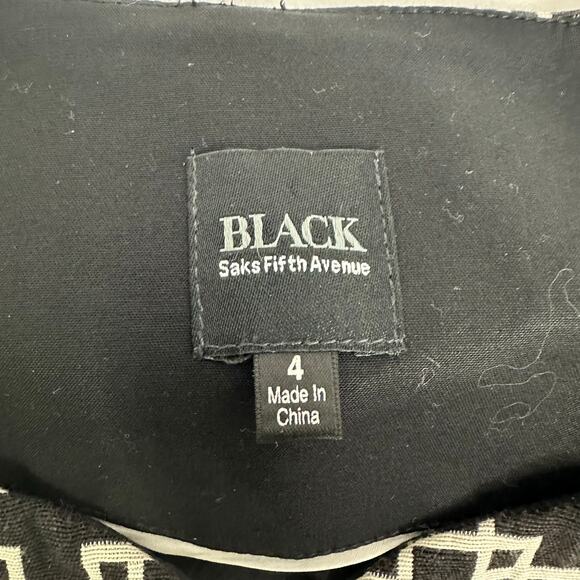 BLACK Saks Fifth Avenue Geometric Print Jacket - Size 4 - Picture 7 of 11